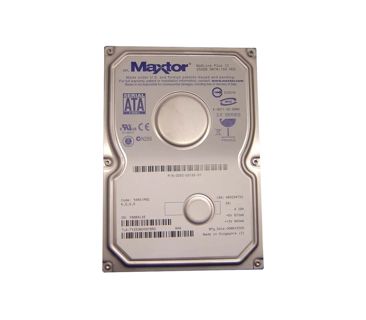 7Y250M00678RD - Maxtor MaXLine Plus II 250GB 7200RPM SATA 1.5Gb/s 8MB…