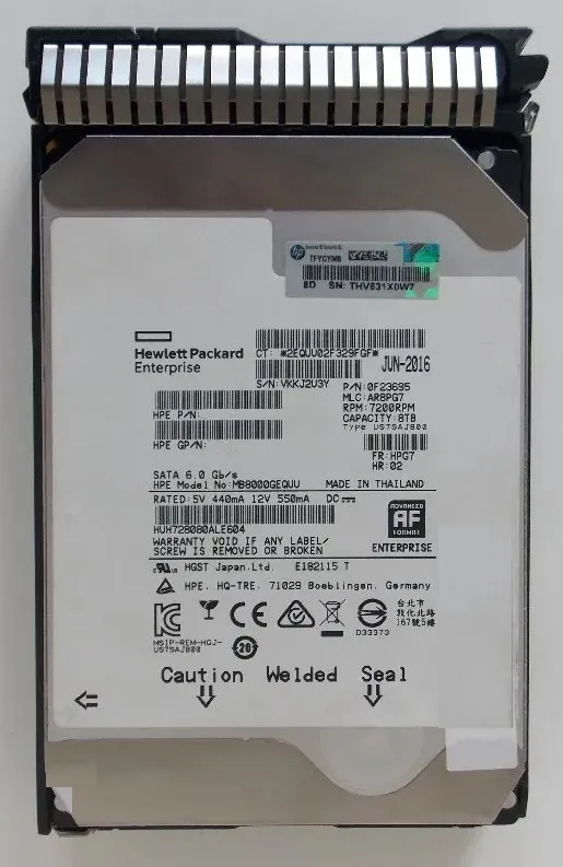 826553-001 - HP 8TB 7200RPM SATA 6GB/s Smart Carrier 512e Helium 3.5-…