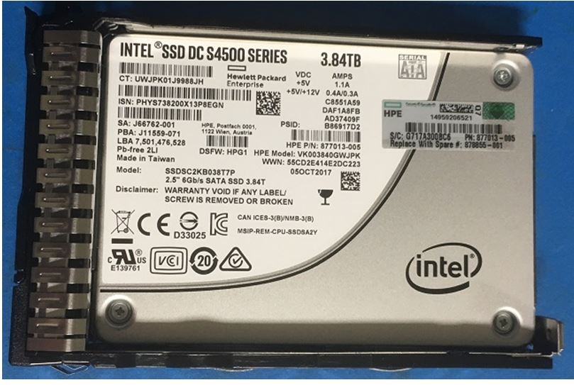878855-001 - HP 3.84TB SATA 6Gb/s Read Intensive 2.5-inch Solid State…