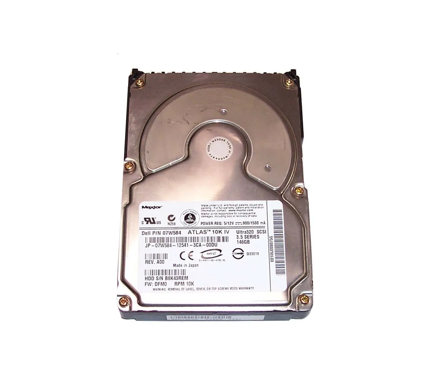 8B146J008075G - Maxtor Atlas 10K IV 147.1GB 10000RPM Ultra-320 SCSI 8…