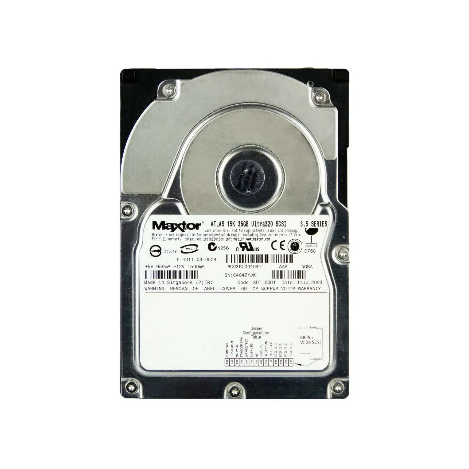 8C036L0 - Maxtor Atlas 15K 36.70 GB 3.5 Internal Hard Drive - Ultra32…
