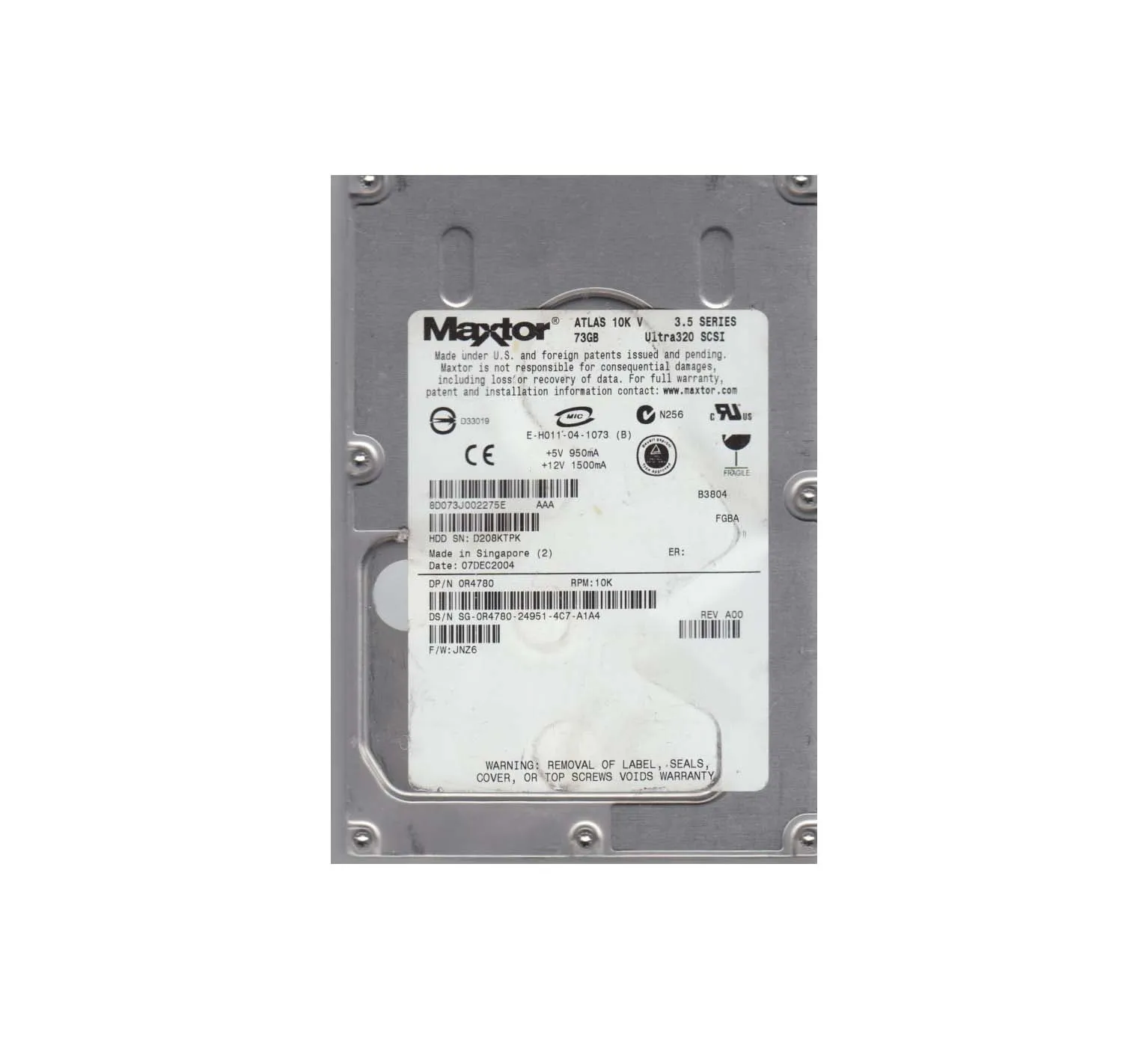8D073J002275E - Maxtor Atlas 10K V 73.5GB 10000RPM Ultra-320 SCSI 80-…
