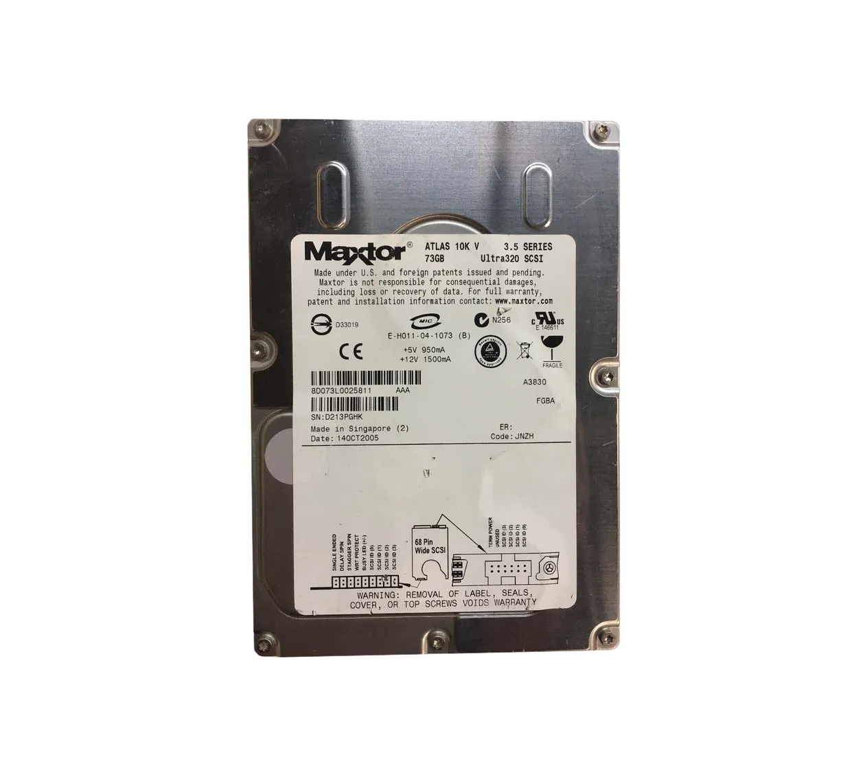 8D073L0025811 - Maxtor Atlas 10K V 73.5GB 10000RPM Ultra-320 SCSI 68-…