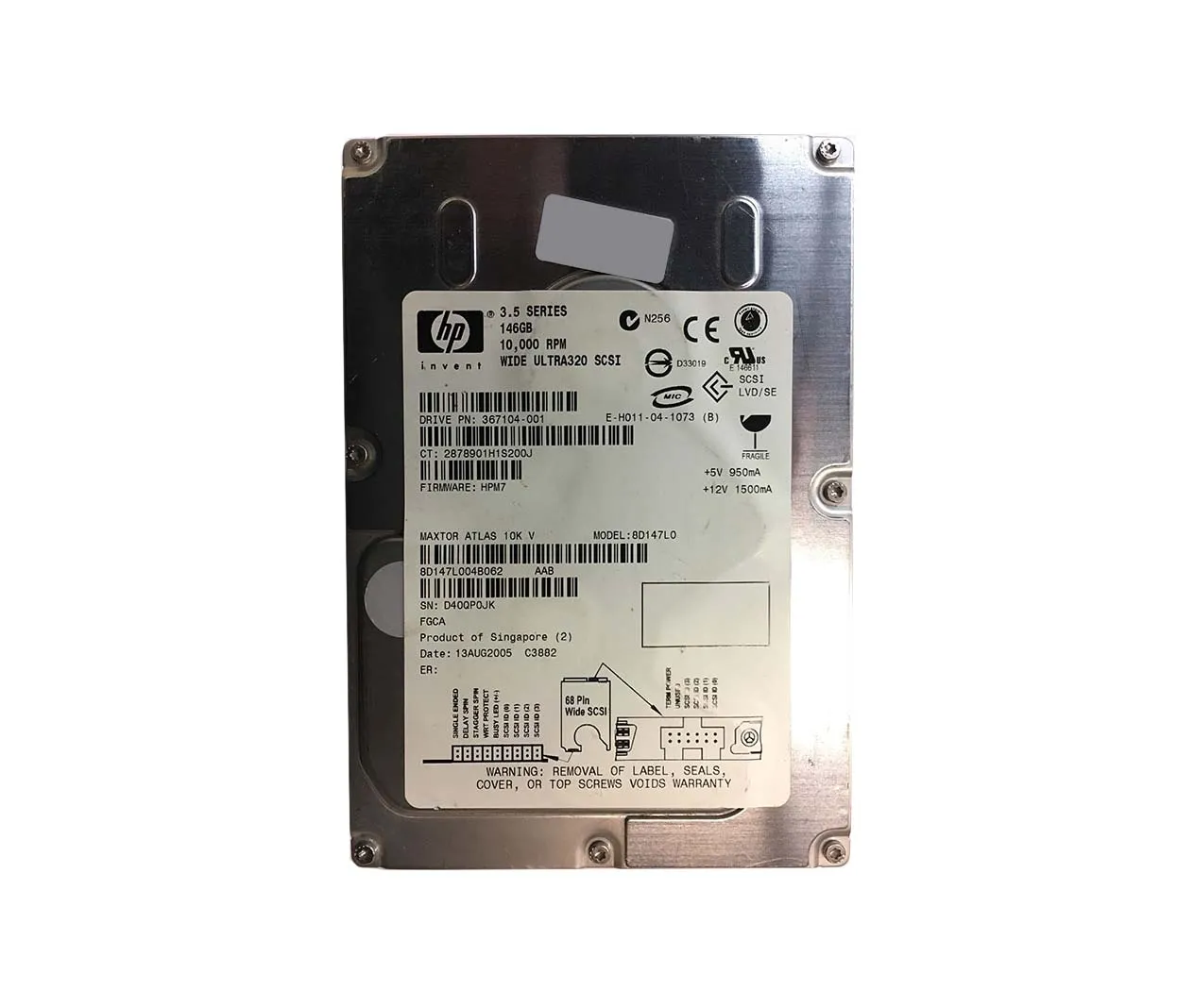 8D147L004B062 - Maxtor 146GB 10000RPM Ultra-320 10000RPM SCSI 68-Pin …