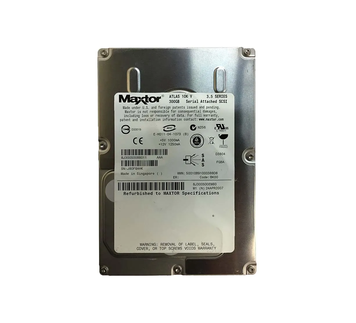 8J300S0088011 - Maxtor Atlas 10K V 300GB 10000RPM SAS 3Gb/s 16MB Cach…