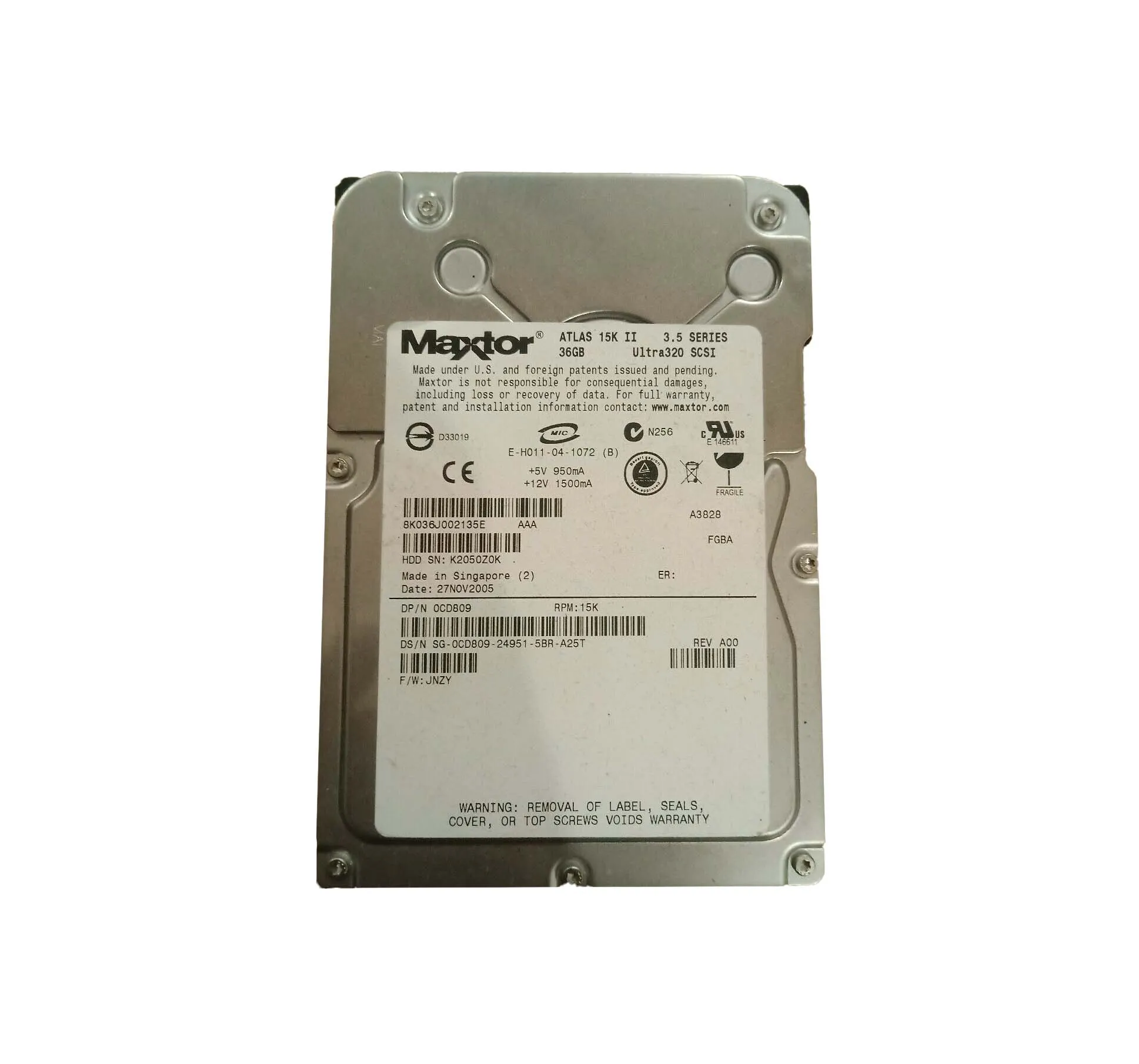 8K036J0-02135E - Maxtor 36.76GB 15000RPM Ultra-320 SCSI 3.5-inch Hard…