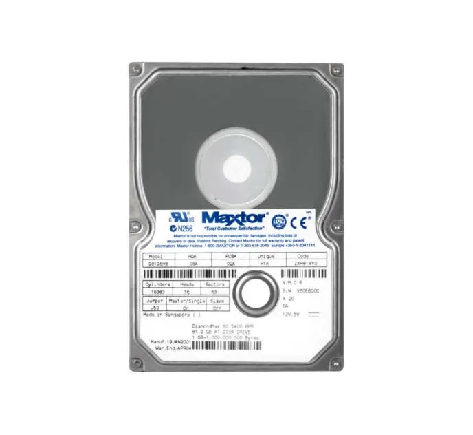 98196H8 - Maxtor DiamondMax 80 81.9GB 5400RPM IDE / ATA-100 2MB Cache…