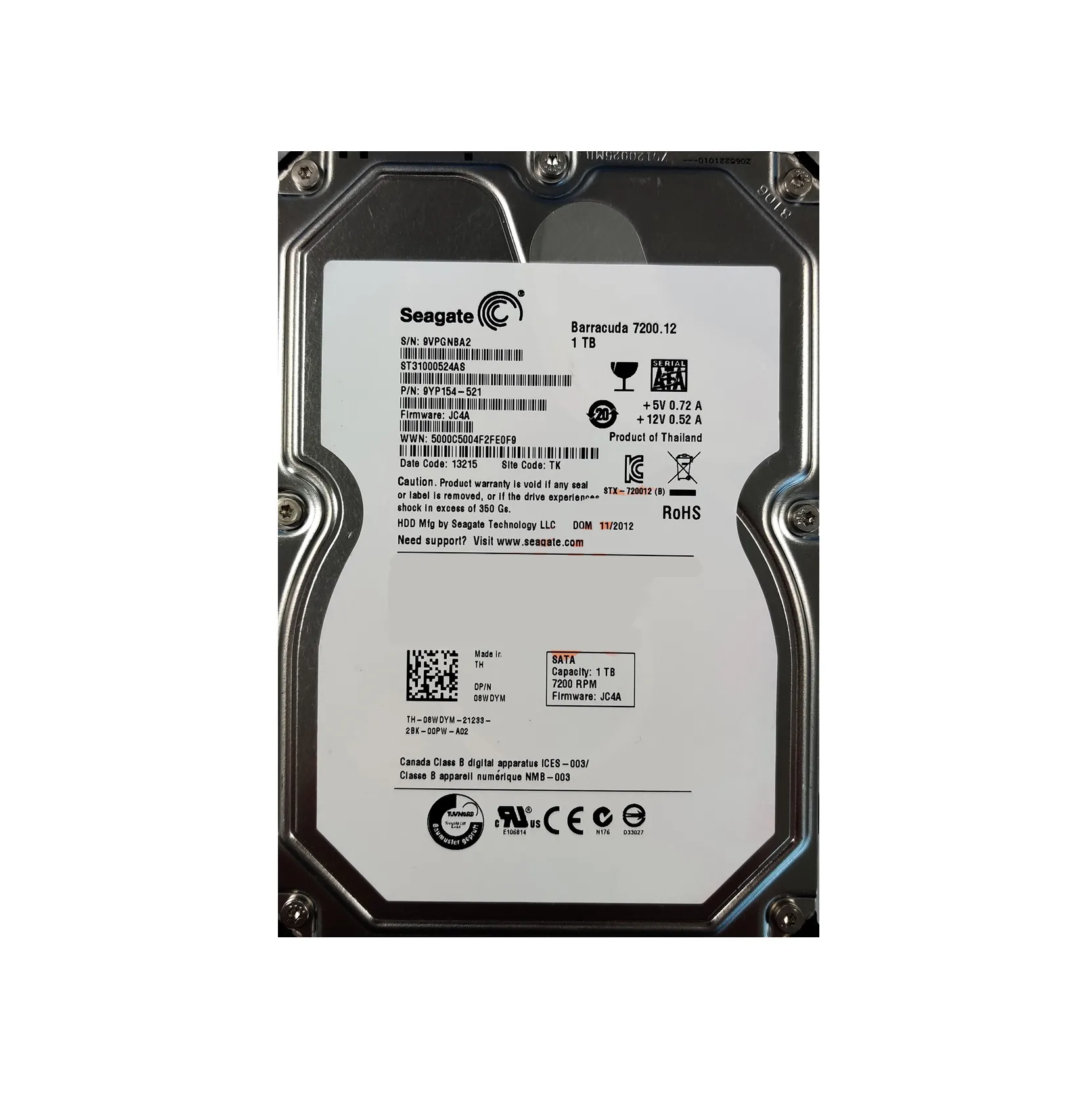 Seagate 3.5inch 内蔵ハードディスク クリアランス 1.0TB 【中古