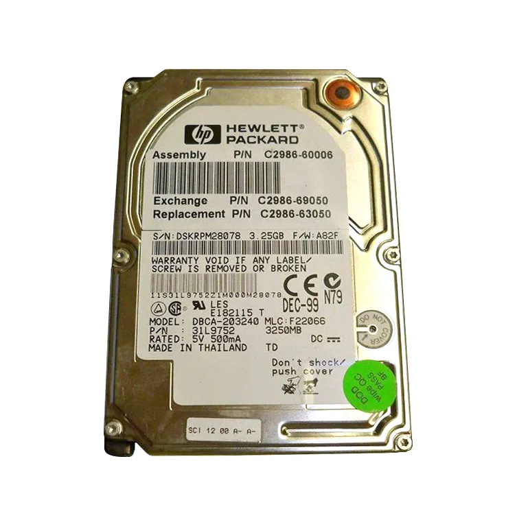 C2986-60006 - HP 3.25GB ATA 2.5-inch Hard Drive for LaserJet 8500 / 8…