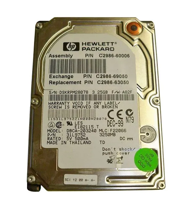 C2986-63050 - HP 3.2GB 4200RPM ATA-33 2.5-inch Hard Drive for Color L…