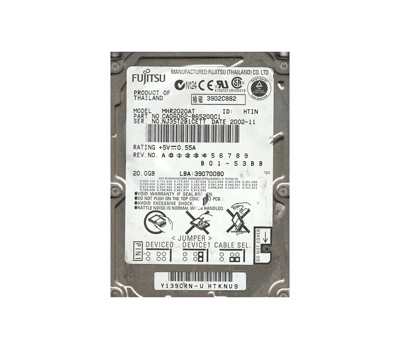 CA06062-B65200C1 - Fujitsu Mobile 20GB 4200RPM ATA-100 2MB Cache 2.5-…