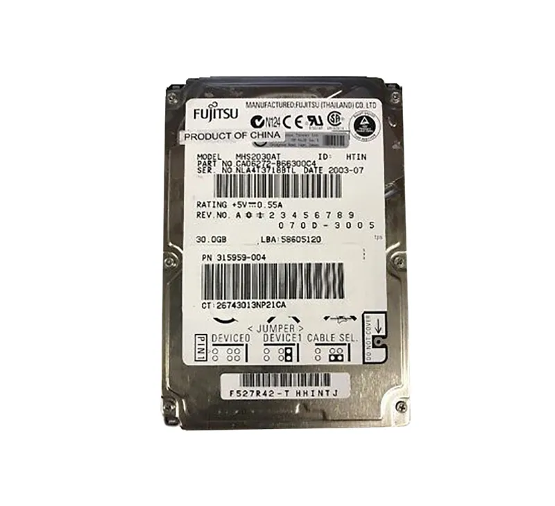 CA06272-B66300C4 - Fujitsu Mobile 30GB 4200RPM ATA-100 2MB Cache 2.5-…