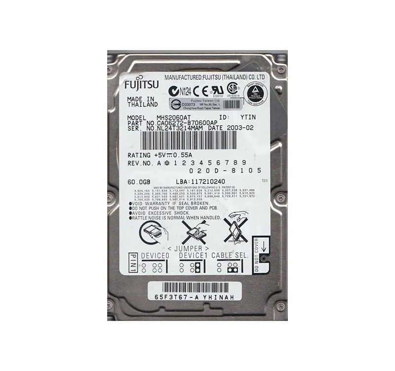 CA06272-B70600AP - Fujitsu Mobile 60GB 4200RPM ATA-100 2MB Cache 2.5-…