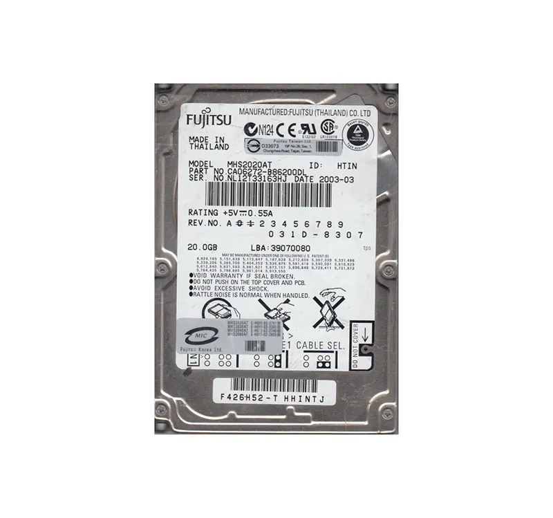 CA06272-B86200DL - Fujitsu Mobile 20GB 4200RPM ATA-100 2MB Cache 2.5-…