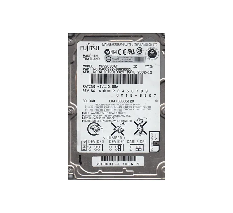CA06272-B86300DL - Fujitsu Mobile 30GB 4200RPM ATA-100 2MB Cache 2.5-…
