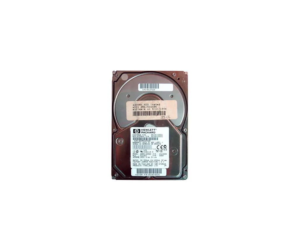 D5145-63001 - HP 4.5GB 7200RPM Ultra Wide SCSI 68-Pin 3.5-inch Hard D…
