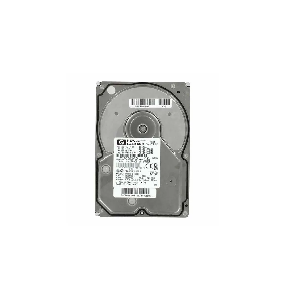 D6104AU - HP 4.3GB 7200RPM Ultra-2 Wide SCSI Hot-Pluggable LVD 80-Pin…