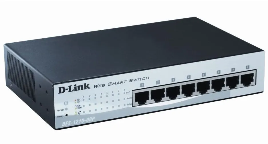 DES-1210-08P - D-Link 8-Port Fast Ethernet PoE Web Smart Switch (Refu…