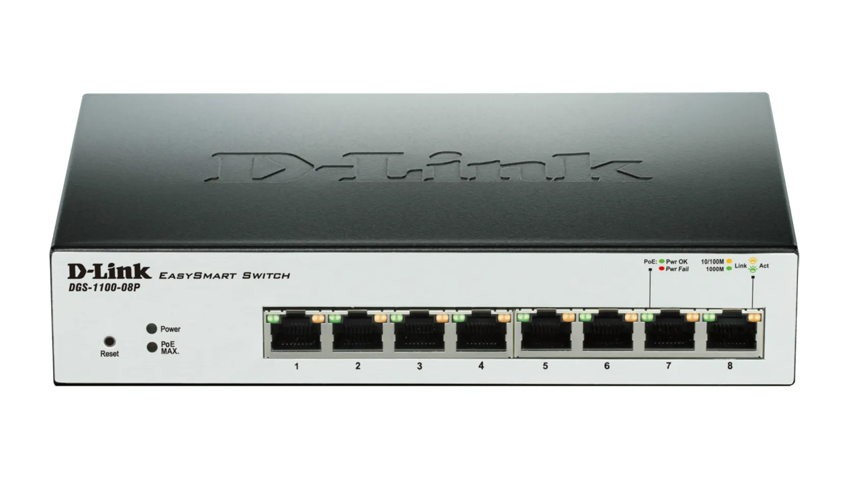 DGS-1100-08P - D-Link 8-Port 10/100/1000 (PoE) Managed Gigabit Ethern…