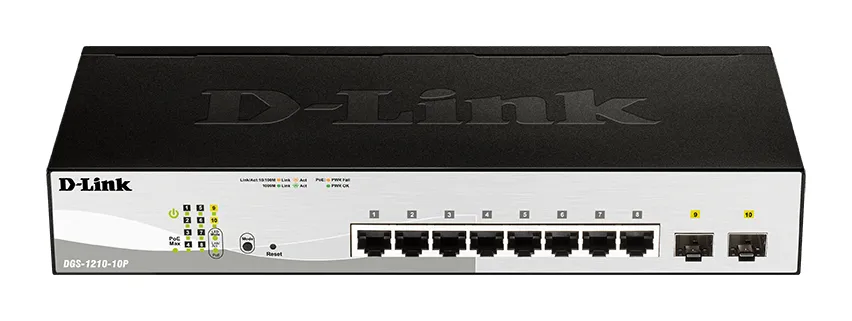 DGS-1210-10P - D-Link 8-Port 10/100/1000Base-T Managed Gigabit Ethern…
