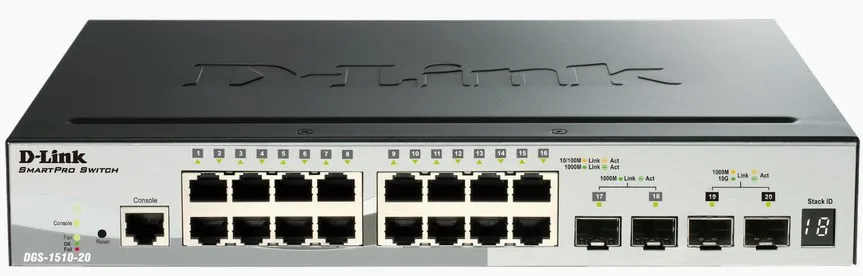 DGS-1510-20 - D-LINK 20-Port 10/100/1000Base-T layer-3 Managed Gigabi…