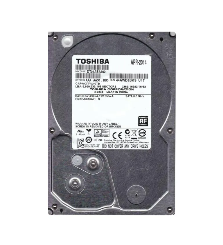 DT01ABA300 - Toshiba 3TB 5940RPM SATA 6Gb/s 32MB Cache 3.5-Inch