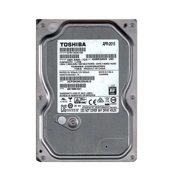 DT01ACA100V - Toshiba 1TB 7200RPM SATA 6Gb/s 32MB Cache 3.5-Inch