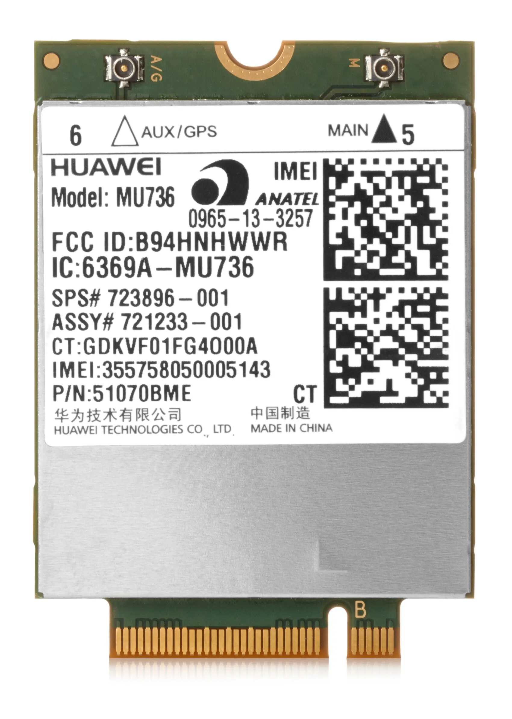 E5M76AA - HP Mini PCI HS3110 HSPA+ GPS Wireless Mobile Broadband Modu…