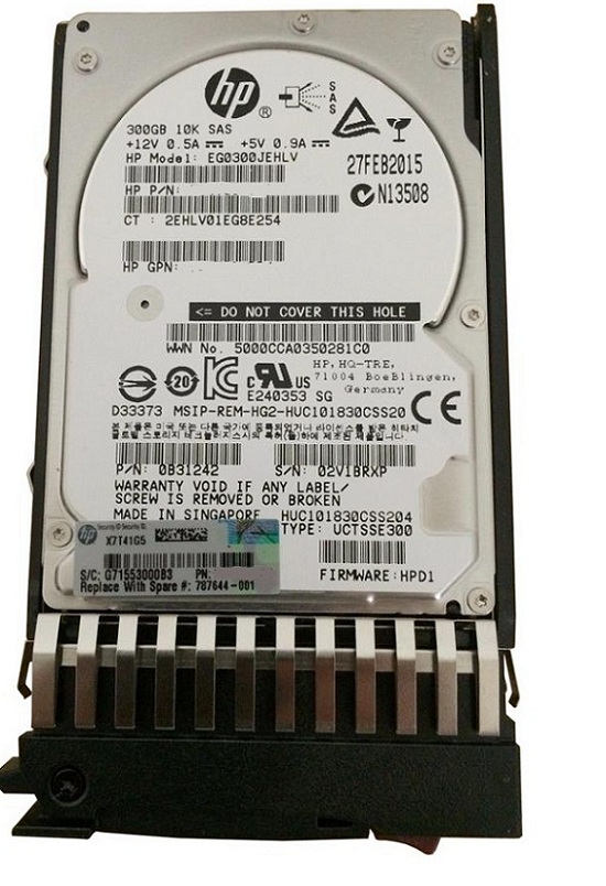 EG0300JEHLV - HP 300GB 10000RPM SAS 12Gb/s Dual Port Hot-Swappable 2.…