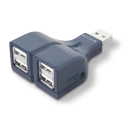 F5U218VMOB - Belkin 4-Port USB 2.0 Thumb Hub Use 2 Devices On 1 USB P…