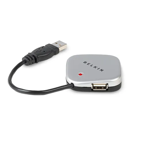 F5U407TT - Belkin 4 Port USB 2.0 Ultra Mini Hub - 4 x USB 2.0 USB Dow…