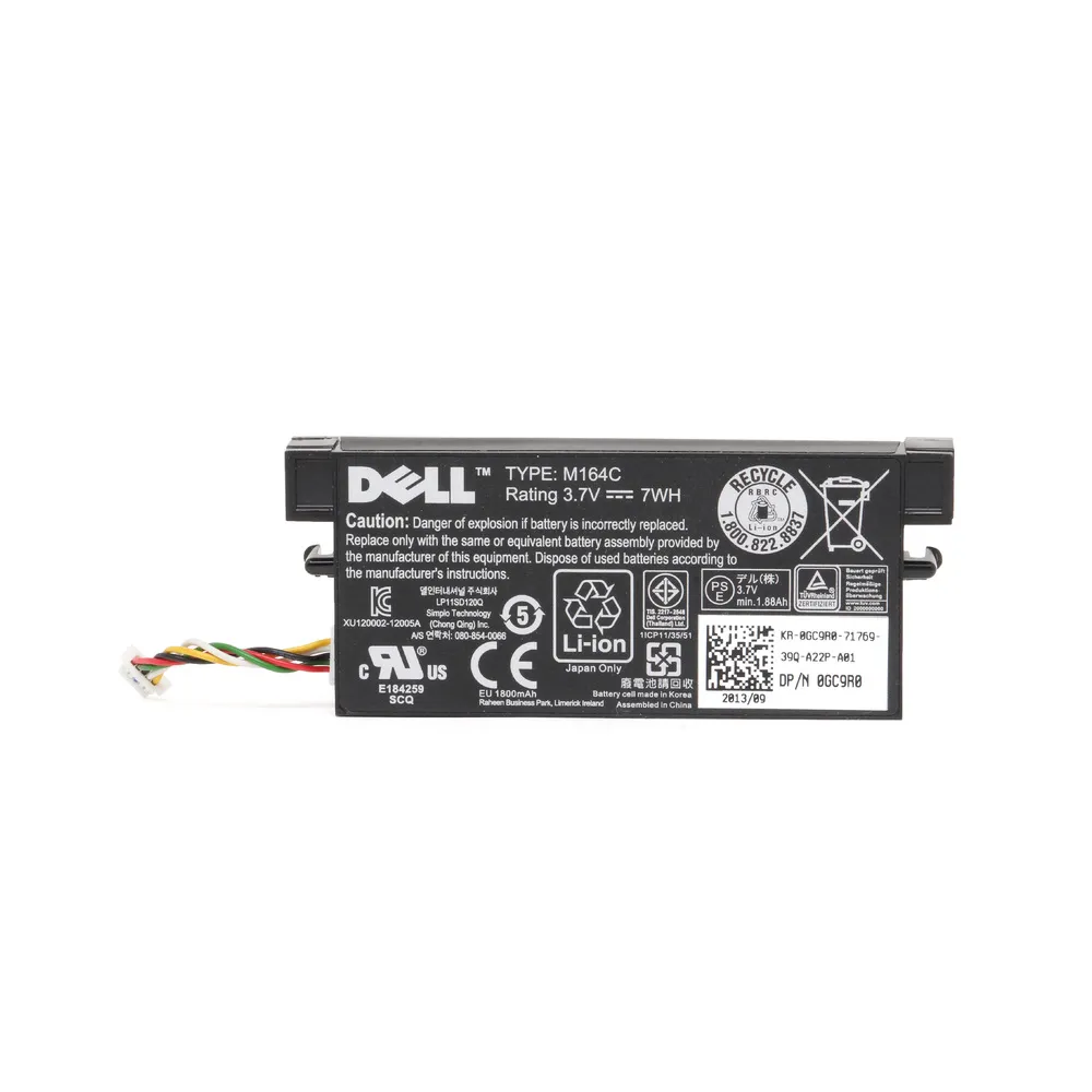 GC9R0 - Dell Battery 3.7V 7Wh for Perc 5/E 6/E H700 H800 RAID Control…