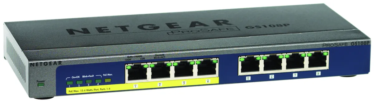 GS108P-100NAS - NetGear ProSafe 8-Ports 10/100/1000Mbps Gigabit Ether…