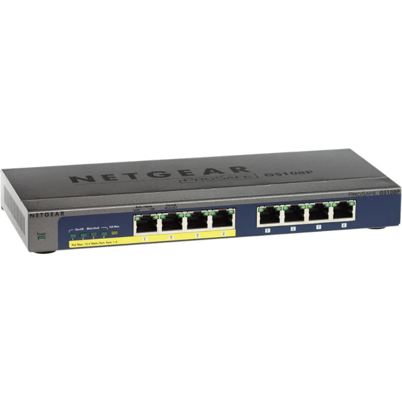 GS108P - NetGear ProSafe 8-Ports 10/100/1000Mbps Gigabit Ethernet Swi…