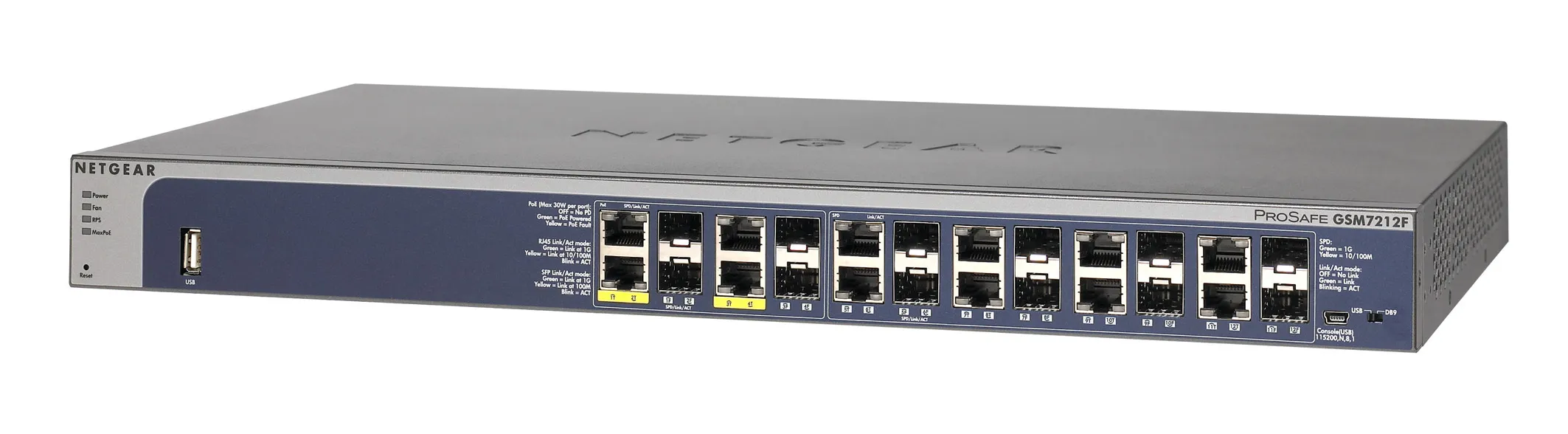 GSM7212F-100NES - Netgear 12-Port 10/100/1000 (PoE) Layer-2 Managed S…