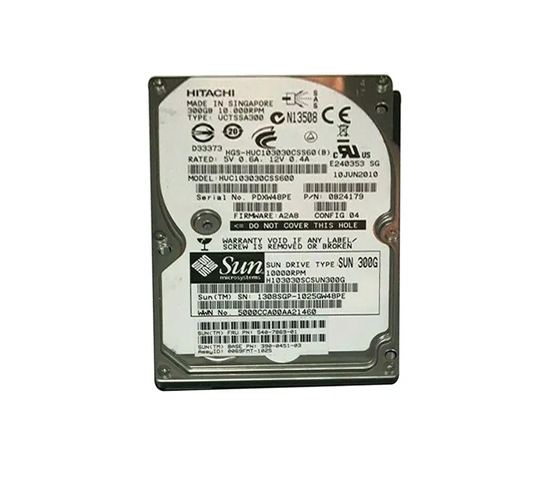 H103030SCSUN300G Sun 300GB 10000RPM SAS 6GB/s Hot-Pluggable 64MB Cach…