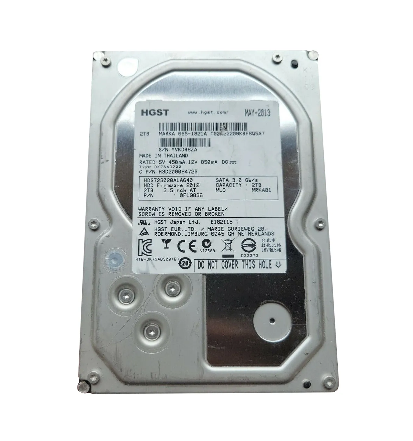 H3D20006472S - Hitachi 2TB 7200RPM SATA 6Gb/s 3.5-in Hard Drive