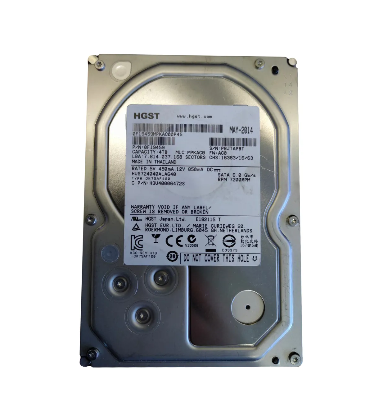 H3U40006472S - HGST 4TB 7200RPM SATA 6Gb/s 3.5-in Hard Drive