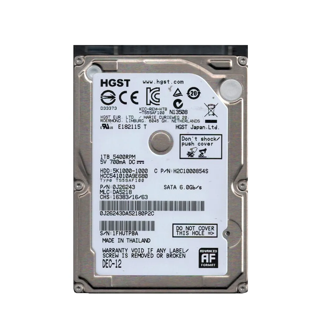 HCC541010A9E680 - HGST 1TB 5400RPM SATA 6Gb/s 2.5-in Hard Drive