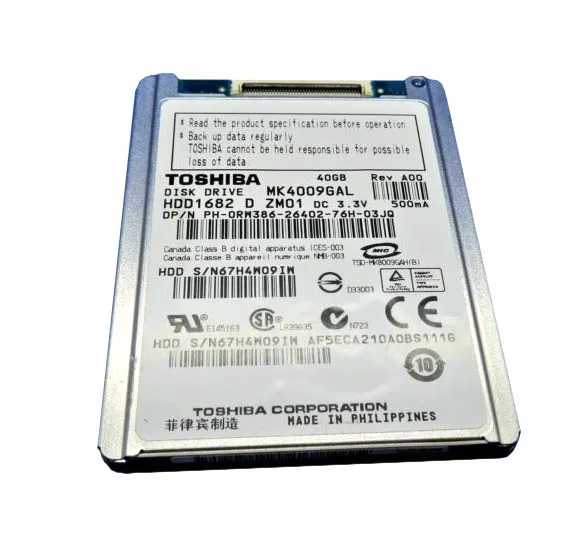 HDD1682 - Toshiba 40GB 4200RPM IDE Ultra ATA/100 (ATA-6) 8MB
