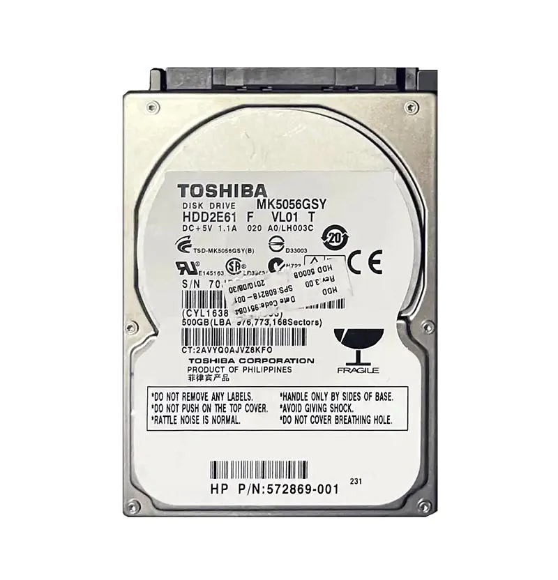 HDD2E61 Toshiba 500GB 7200RPM SATA 3Gb/s 16MB Cache