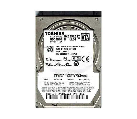 HDD2H01 - Toshiba 320GB 5400RPM 8MB Cache SATA 3GB/s 7-Pin 2.5-inch H…