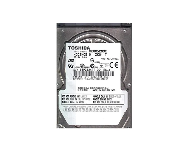 HDD2H05 - Toshiba 80GB 5400RPM SATA (SATA-II) 3GB/s 8MB Cache Super S…