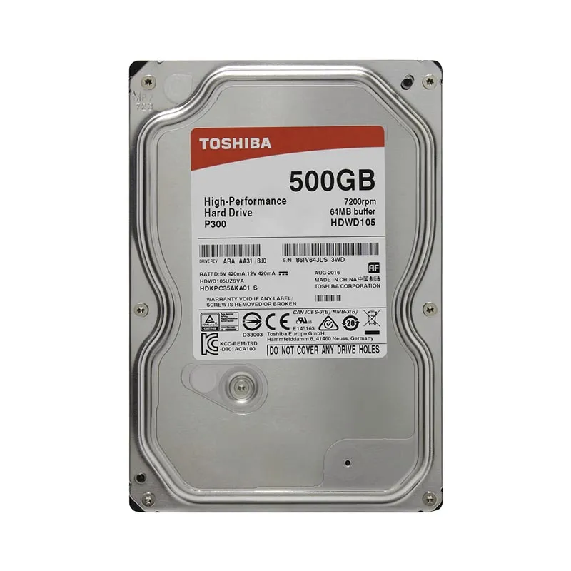 Hdwd105ezsta - toshiba 500gb 7200rpm sata 6gb/s 64mb cache 3. 5-inch hard  drive komponentko