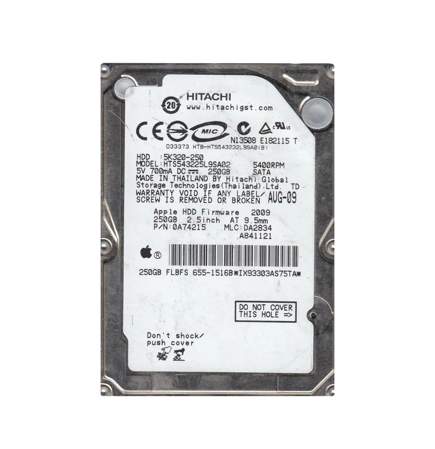 Western Digital 320gb Hard Drive HTS543225L9SA02 Hitachi 250GB