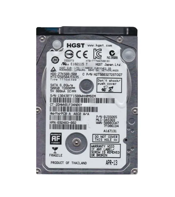 HTS725050A7E635 - HGST Travelstar Z7K500 Series 500GB