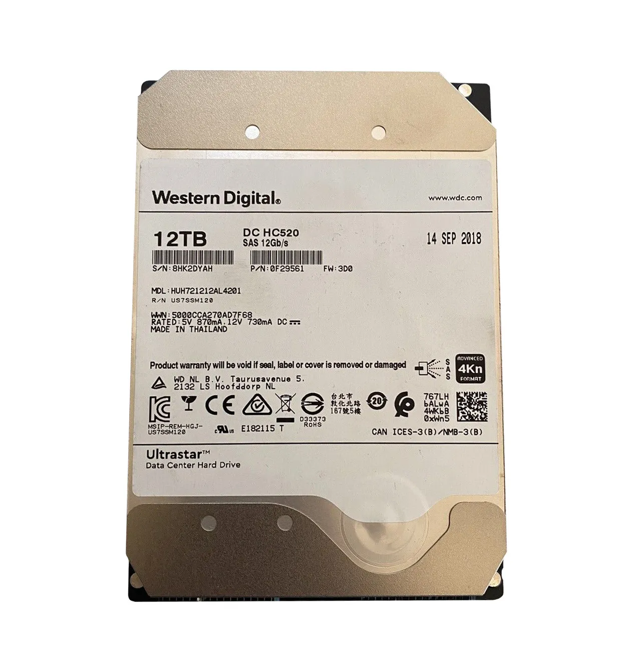 HUH721212AL4201 - HGST 12TB 7200RPM SAS 12Gb/s 3.5-in Hard Drive