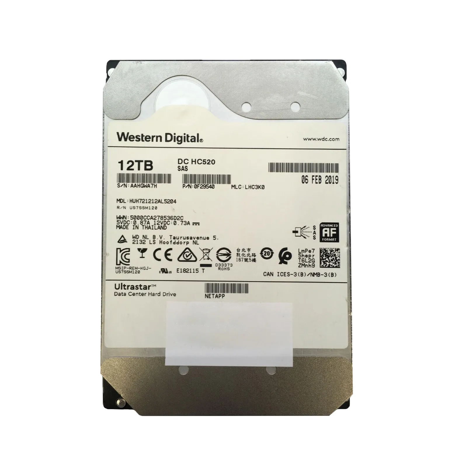 HUH721212AL5204 - Hitachi 12TB 7200RPM SAS 12Gb/s 3.5-inch HDD