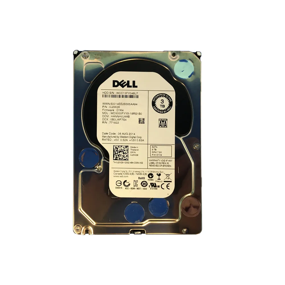 J2W28 - Dell 3TB 7200RPM SATA 3GB/s 3.5-inch Hard Drive
