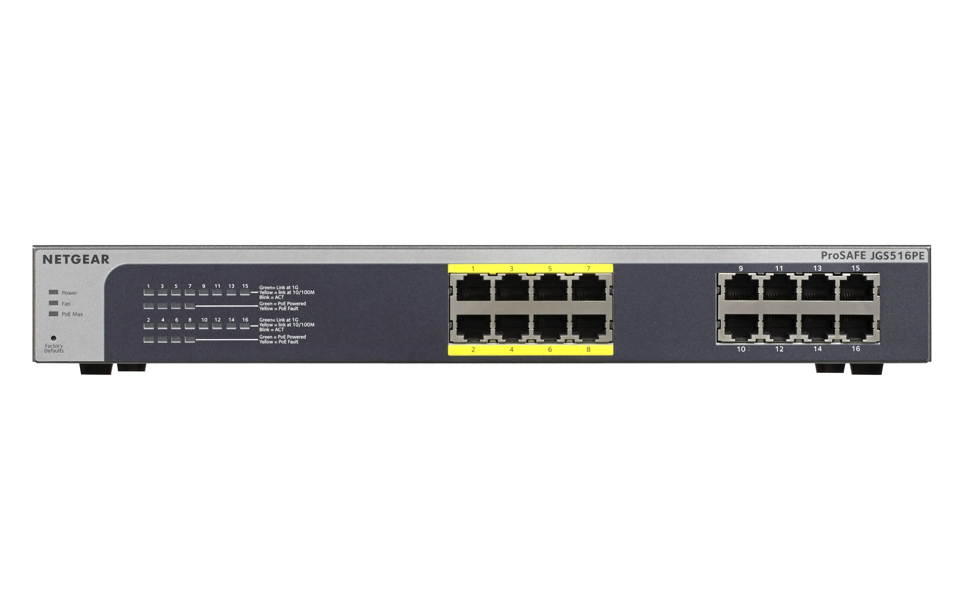 JGS516PE-100NAS - Netgear 16-Port 10/100/1000 (PoE) Unmanaged Gigabit…